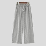 BONSIR  -  Men Striped Pants Joggers Drawstring Oversize Casual Trousers Men Streetwear 2025 Korean Style Fashion Wide Leg Pants
