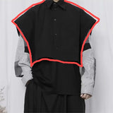 Bonsir Mens Y2k Sleeveless Short Vest Streetwear Daily Fashion Personality Versatile Casual Youth Trend Tops 2024 New Men'S Clothing