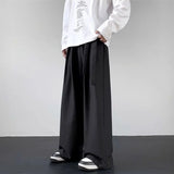 Bonsir Mens Y2k Japanese Belt Casual Trousers Streetwear Daily Niche Personality Versatile Comfortable Straight Pants Men 2024 New