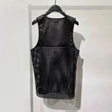 Bonsir Mens Vest Stitching Mesh Sexy Jogging Tank Tops Summer Y2k Gym Sports Streetwear Casual Beach Sleeveless Tops Menswear