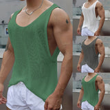 BONSIR  -  Tank Top Vest Daily Mens Sleeveless Sports Streetwear Summer Athletic Breathable Fitness Knitted Comfy Fashion
