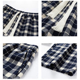 Bonsir Autumn Vintage Plaid Pants Men Straight Loose Trousers Fashion Korean Street Causal Slacks Jogger Sweatpants Male Plus Size 3XL