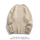 Bonsir New Solid Color Men's Loose Sweaters Fashion Spring Autumn Neutral Casual  Round Neck Coarse Knitted Pullovers Korean Clothing