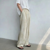 BONSIR  -  Summer Linen Pants Men Oversized Thin Beige Casual Pants Men Streetwear Korean Loose Wide Leg Pants Mens Tie-dye Trousers M-3XL