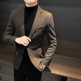 Bonsir Male Business Blazer Spring Autumn Single Breasted Coat New In High Quality Fashionable Simple Clothing Men's Suit Dress Jackets