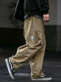 BONSIR  -  Japanese Retro Multi-ket Workwear Long Pants Loose Straight Harlan Umbrella Soldier Pants Men Women Casual Faion