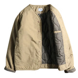 BONSIR  -  Japanese retro collarless cotton jacket for men's jacket cityboy workwear warm cotton jacket for men and women's cardigan