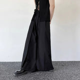 Bonsir Mens Skirt Pants Double-Layer Dark Style Pants Skirt Niche Personality Temperament Versatile Casual Wide-Leg Pant Men'S Clothing