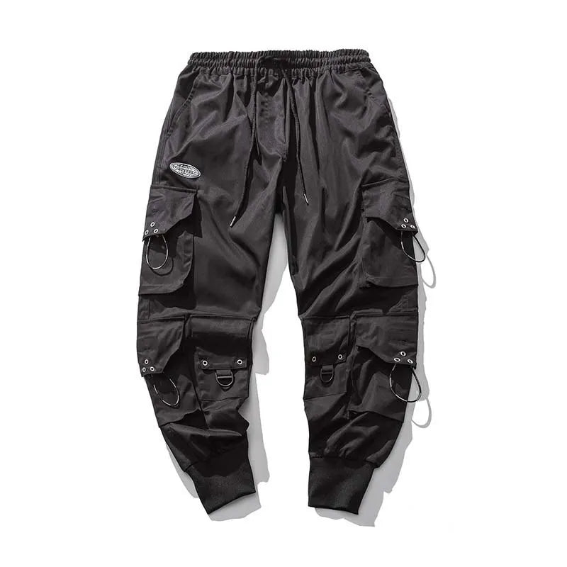 Bonsir Black Cargo Pants Men Joggers Hip Hop Techwear Pants Hippie Cargo Trousers for Men Streetwear Plus Size Pockets Oversize