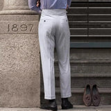 BONSIR  -  Mens Trousers Business Imitation Wool Casual Pants Streetwear Fashion British Business Straight Pants Men'S Clothing 2025 New