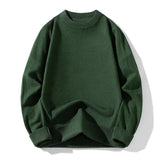 BONSIR  -  Mens Thicken Loose O Neck Solid Knit Sweaters Autumn Winter Korean Fashion All-match Undershirt Pullover Sweater Men