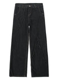 Bonsir Hip Hop Distressed Shabby Jeans Pants Men Ripped Patchwork Denim Trousers Male Oversize Loose Japanese Streetwear 5XL