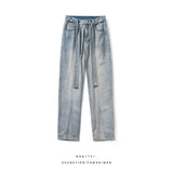 Bonsir New Autumn Style Versatile Trendy Brand Loose Slimming American High Street Trousers Washed Casual Straight Wide Leg Jeans