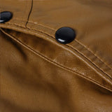 Bonsir New Mens Fashion PU Leather Jacket Men Stand Collar Slim Biker Jacket High Quality Men Coat Solid Color Leather  Jacket