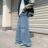Bonsir Streetwear Spring Autumn Baggy Jeans Men Blue Wide Leg Denim Men's Pants Casual Fashion Oversize Straight Trousers
