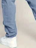 BONSIR  -  [Light Wash Denim Jeans] Light Wash Denim Men's Classic Straight-Leg Jeans - Cotton Blend, Non-Stretch, All-Season Comfort, Stre