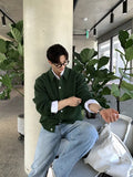 BONSIR  -  Streetwear Sweater Cardigan Men Fall Winter Casual Long Sleeve Sweatercoat Men's Baggy Thicken Thermal Knitted Sweaters Male Top
