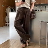 BONSIR  -  New Japanese Retro Men Casual Pants Luxury Draped Wide Leg Leisure Solid Color Straight Trousers High Quality Elegant Sweatpants