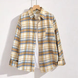 BONSIR  -  lightweight Retro green plaid shirt men's long sleeve spring and autumn new loose casual tide brand shirt casual coat