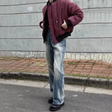 Bonsir Motorcycle Baseball Collar Cotton Coat Double-Sided Flight Jacket 2025 Spring Autumn Fashion Trend High Street Y2k Jacket Men
