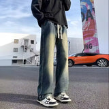 BONSIR  -  Jeans for men in spring and autumn new styles for teenagers straight tube  loose fit American style high street hanging cas