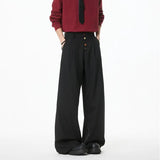 BONSIR  - Brown Suit Pants Men Oversized Fashion Society Mens Black Dress Pants Korean Loose Wide Leg Pants Mens Office Formal Trousers