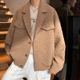 Bonsir Men's Clothing Vintage Blazer Collar Coat Men's Spring and Fall American Niche Design Pilot Jacket High Street Fashion Jacket