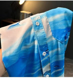 BONSIR  -  Hawaiian Style Beach Short-sleeved Shirt Men's Summer Fashion Thin Loose and Versatile Casual Vacation Seaside Shirt