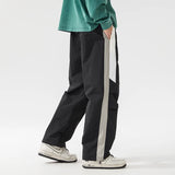 BONSIR  -  Spring Summer Men's Trousers New Fashion High Street Color Striped Pockets Drawstring Daily Commute Casual Loose Wide Leg Pants