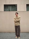 BONSIR  -  autumn and winter thickened velvet pants knitted straight solid color cereal soft waxy lazy casual pants men