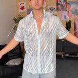 BONSIR  -  Men Shirts Thin Holiday Casual Shirts Summer Streetwear American Fashion Outdoor Trend Short-Sleeve Tops Men'S Clothing 2025 New