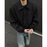 BONSIR  -  Spring Short Jacket Men Fashion Black Casual Jacket Men Streetwear Korean Loose Bomber Jacket Mens Motorcycle Jackets M-3XL