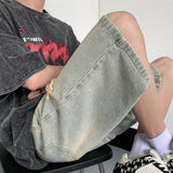 Bonsir Black Baggy Men Jeans Shorts Ripped Summer Japanese Hip Hop Streetwear Harajuku Denim Bermuda Masculina