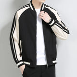 BONSIR  -  New Men Jacket Thin Breathable Windbreaker Autumn Baseball Man Jackets Sports Striped Coats Outwear Men's Clothing Top