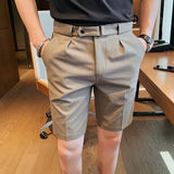 Bonsir 4 Color Summer British Style Suit Shorts Men Naples Business Casual Slim Fit Short Pant Fashion Slim Fit Solid Color Pants