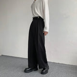 BONSIR  -  Black Suit Pants Men Oversized Fashion Social Mens Dress Pants Korean Loose Straight Wide Leg Pants Mens Office Formal Trousers