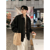 BONSIR  -  The Plaid-Trim Bomber | Men's Plus-Size Maillard Shacket for Urban Layering M-5XL High-quality Men's Spring and Autumn Jacket