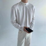 BONSIR  -  American Street Half Turtleneck Long-Sleeved T-Shirt Men 2025 Spring Autumn New Fashion High-End Structure Warm Bottoming Shirt