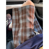 BONSIR  -  Summer Shorts For Men Fashion Retro Casual Shorts Mens Japanese Streetwear Loose Plaid Shorts Man Shorts Large Size 4XL