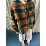 BONSIR  -  Beige woolen pants loose bf lazy style American retro thickened sweatpants men's loose straight wide-leg pants