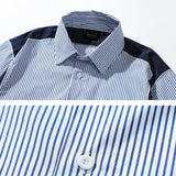 BONSIR  -  Striped Contrasting Color Men's Short Sleeved Shirt Japanese Lapel Versatile Male Blouse Summer Thin Loose Casual Top