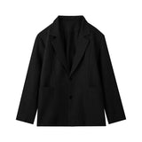 BONSIR  -  Black Blazer Jacket Men Fashion Society Mens Gray Dress Jacket Korean Loose Casual Suit Jacket Mens Office Formal Jackets M-3XL