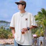 BONSIR  -  Summer Oversized T Shirt Men Tees Short Sleeve Korean Fashion T-shirts Hip Hop Streetwear Drop Shoulder Male Casual Tops