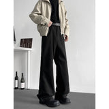 BONSIR  -  Black Suit Pants Men Fashion Society Mens Dress Pants Korean Casual Loose Straight Pants Mens Office Formal Trousers M-3XL