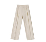 BONSIR  -  Autumn Winter Men's Cotton Wide Leg Floor Suit Pants Korean Casual Loose Straight  Thicken Full Length Trousers Male Keep Warm