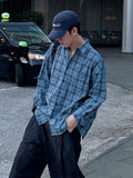 Bonsir Casual Plaid Print Shirt Men's Wear 2024 Autumn Loose Turn Down Collar Top Korean Style Version Trendy Long Sleeved Shirt