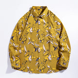 BONSIR  -  Autumn Streetwear Floral Shirts Men Korean Fashion Chemise Homme Mens y2k Shirt Long Sleeve Men Business Casual Blouse