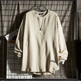 BONSIR  -  Long-sleeved T-shirt Men's Pure Cotton Heavy Round Neck Top Autumn and Winter Base Shirt Sweater Men's Spring and Autumn Style