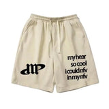 Bonsir Summer Sports Shorts Mens Summer Creative Letter Printing Street Style Design All-Match Drawstring Five-Point Casual Shorts