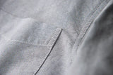 BONSIR  -  Sleeve Patch Washed Grain Woven Cotton Long Sleeve Shirt Men's Daily Tooling Retro Trend Youth Thin Coat